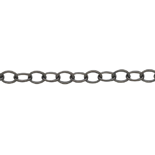 Cable Chain 4.1 x 5.4mm - Sterling Silver Black Rhodium Plated