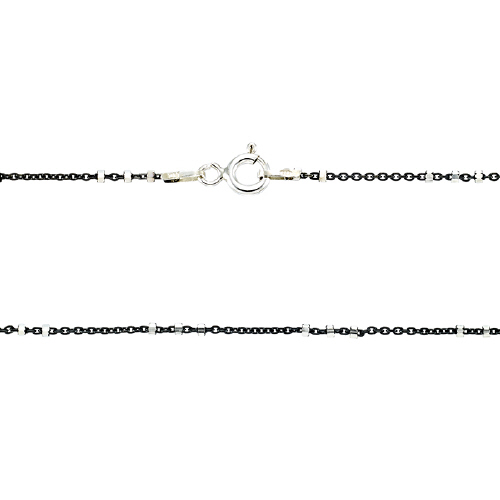 Satellite chain - 1.07 mm with 3  1.64mm 8 sided diamond cut sterling silver beads 20