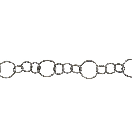 Fancy Diamond Cut Chain  - Sterling Silver Black Rhodium Plated