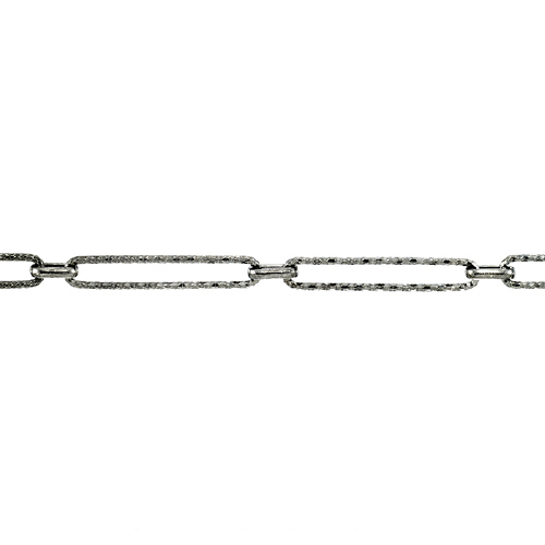 Fancy Rectangular Diamond Cut Chain 4.7 x 24.5mm - Sterling Silver Black Rhodium Plated