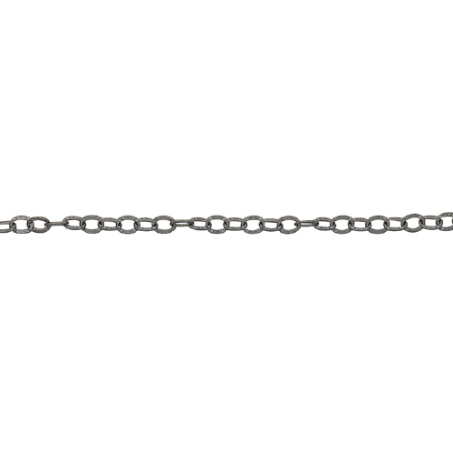 Hammered Chain  2.9 x 3.9mm - Sterling Silver Black Rhodium Plated