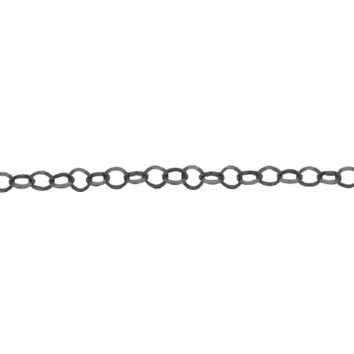 Rolo Chain Diamond Cut 5.3mm - Sterling Silver Black Rhodium Plated