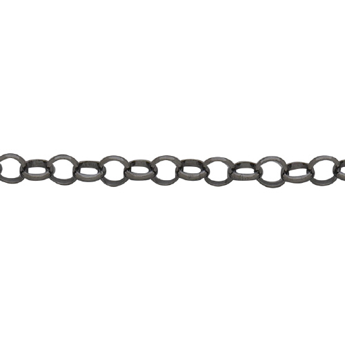 Rolo Chain 5.1mm - Sterling Silver Black Rhodium Plated