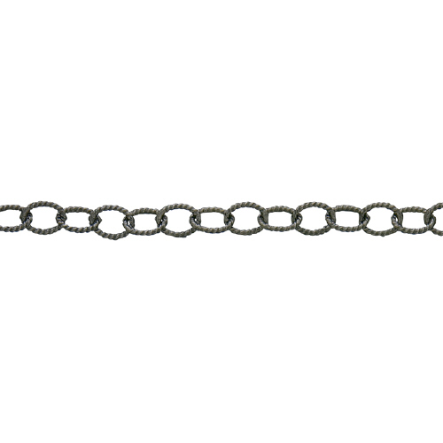 Textured Chain 3.9 x 5.6mm - Sterling Silver Black Rhodium