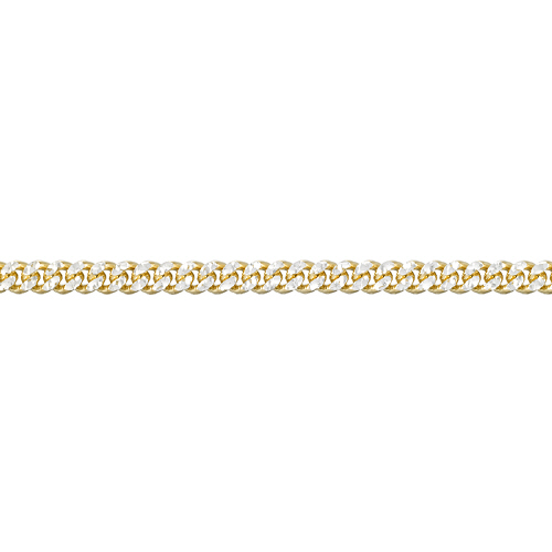 Curb Chain 3.4mm - Sterling Silver Gold Plated Two Tone