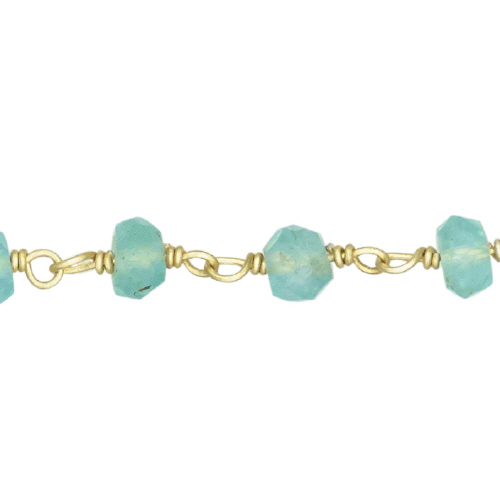 Aquamarine Chain - Sterling Silver Gold Plated