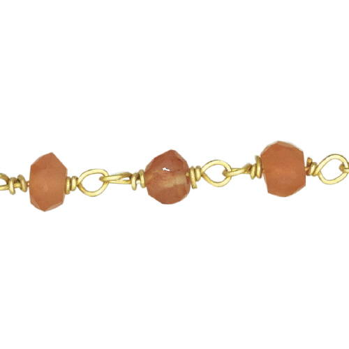 Carnelian Chain - Sterling Silver Gold Plated