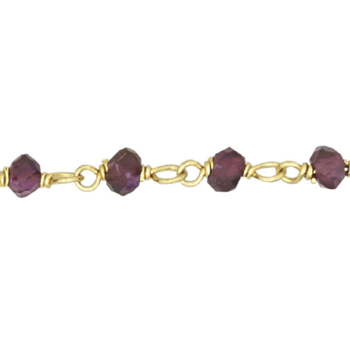 Garnet Chain - Sterling Silver Gold Plated