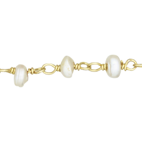 Pearl Chain - Sterling Silver Gold Plated