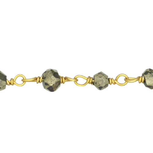 Pyrite Chain - Sterling Silver Gold Plated