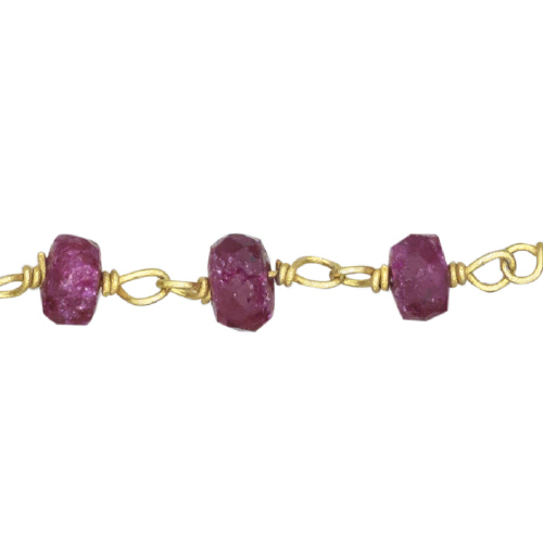 Ruby Chain - Sterling Silver Gold Plated