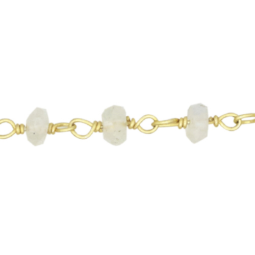 White Rainbow Chain - Sterling Silver Gold Plated
