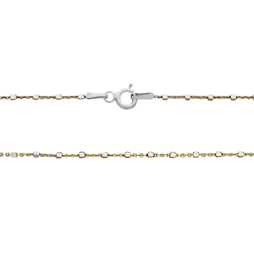 Satellite Chain with Sterling Silver  Diamond Cut Beads 16