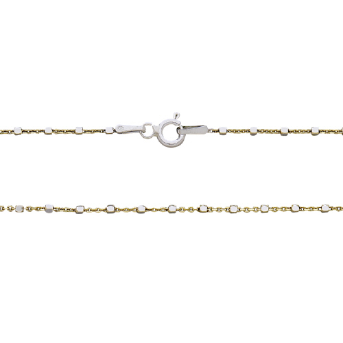 Satellite Chain with Sterling Silver  Diamond Cut Beads 18