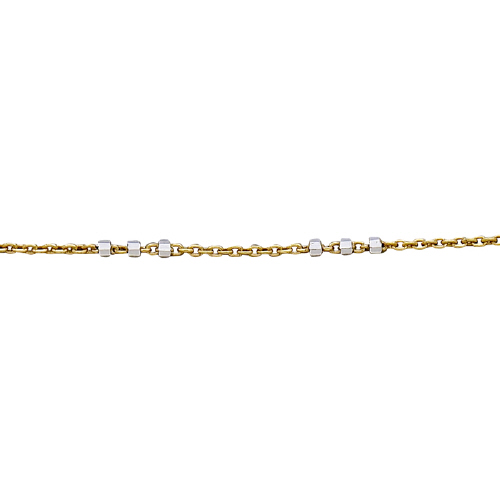 Satellite chain - 1.07 mm with 3  1.64mm 8 sided diamond cut sterling silver beads - Sterling Silver Gold Plated
