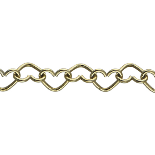 SSGP-HT630 Heart Chain 4.5 mm - Sterling Silver Gold Plated