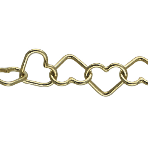 Heart Chain 5.3mm - Sterling Silver Gold Plated