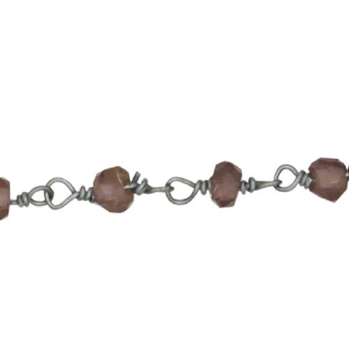 Garnet Chain - Sterling Silver Oxidized