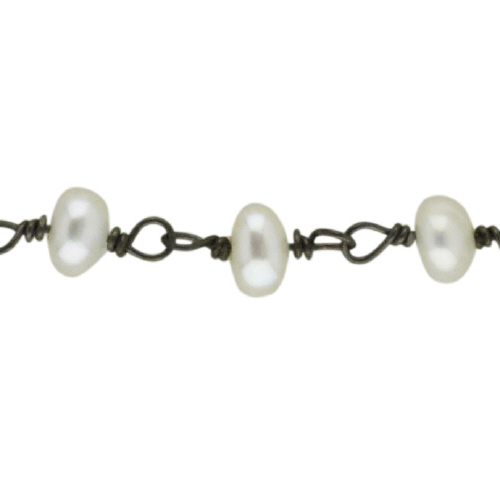 Pearl Chain - Sterling Silver Oxidized