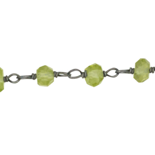 Peridot Chain - Sterling Silver Oxidized