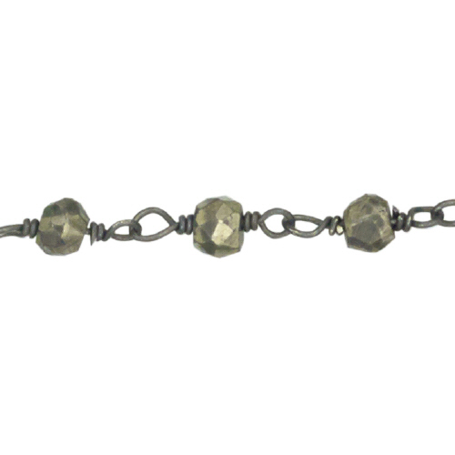 Pyrite Chain - Sterling Silver Oxidized