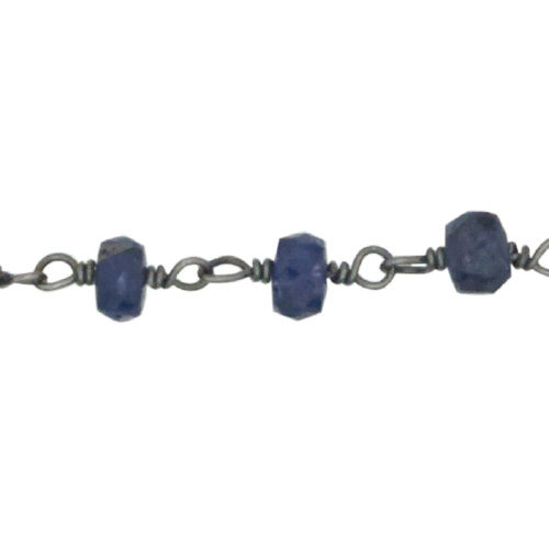 Sapphire Chain - Sterling Silver Oxidized