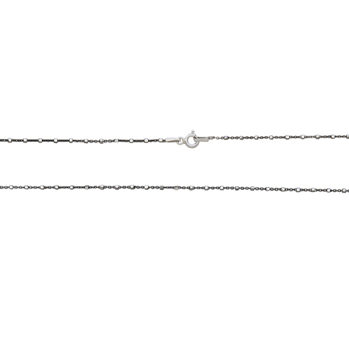 Satellite Chain Oxidized with Bright Diamond Cut Beads 18