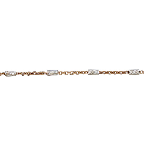 Bar Chain1.04 x 1.8mm - Sterling Silver Rose Gold Plated