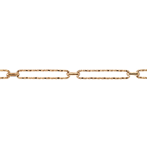 Fancy Rectangular Diamond Cut Chain 4.7 x 24.5mm - Sterling Silver Rose Gold Plated