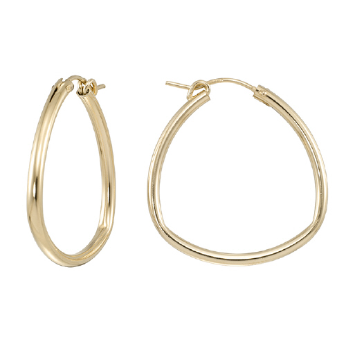 Triangular Hoops -  2mm thick 28 x 30mm - Gold Filled