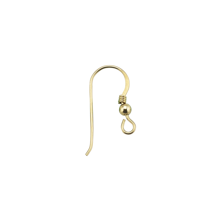 French Earwires - Coil & Ball (Large)  - 14 Karat Gold