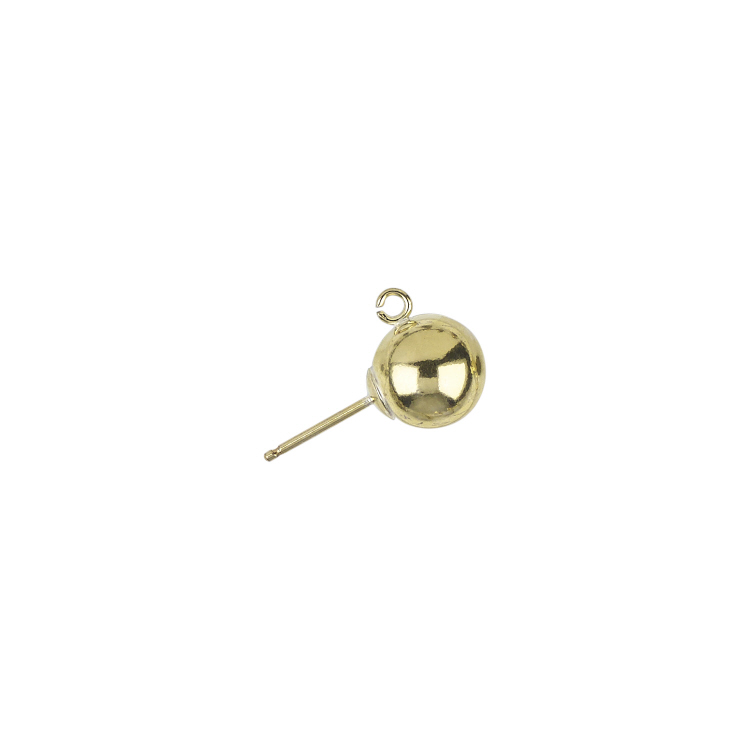8mm Ball Earring with Ring  - 14 Karat Gold