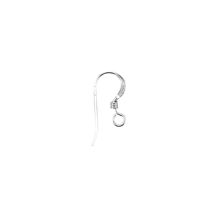French Earwires - Coil - 14 Karat White Gold