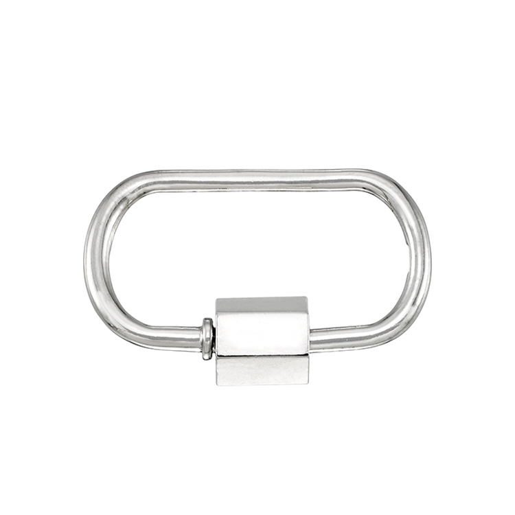 Carabiner Clasp 15.6 x 23.4mm - Sterling Silver Rhodium Plated
