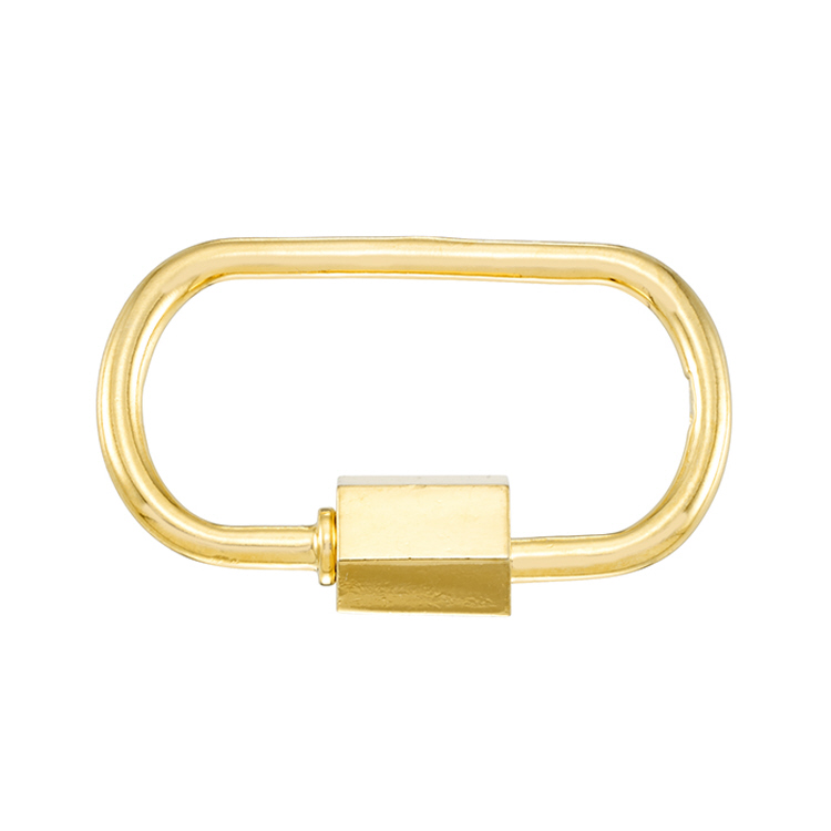 Carabiner Clasp 15.6 x 23.4mm - Sterling Silver Gold Plated