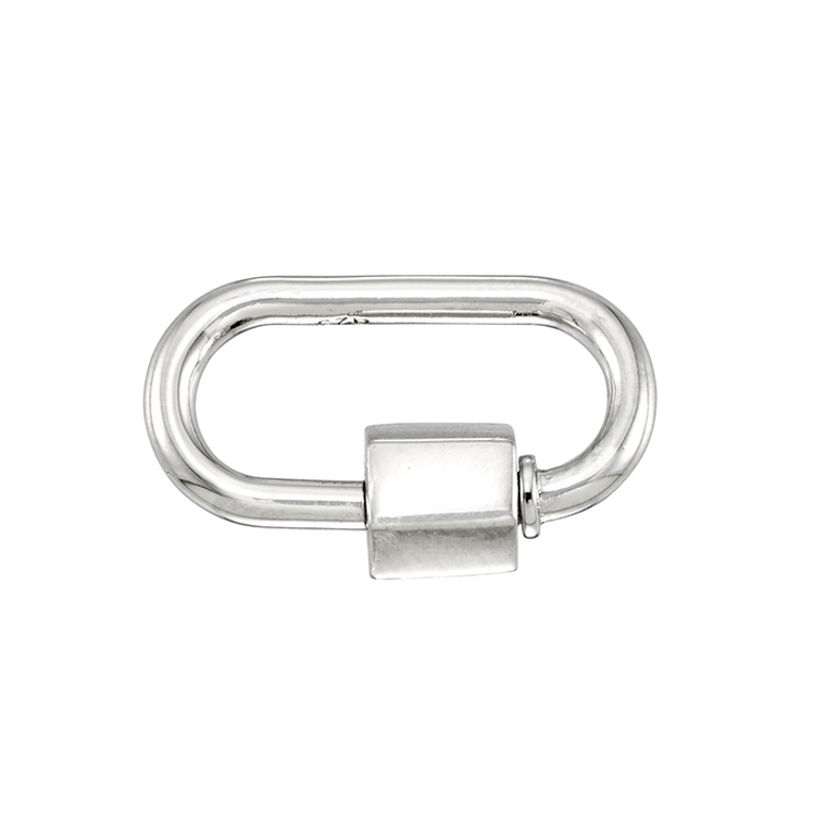 Carabiner Clasp 11.3 x 18.9mm - Sterling Silver Rhodium Plated