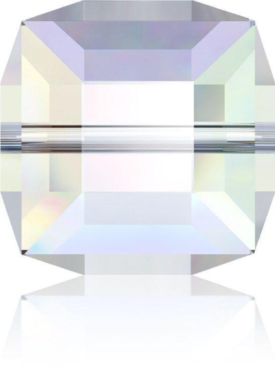 5601 Cube - 4mm Swarovski Crystal - CRYSTAL AB