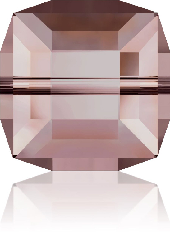 5601 Cube - 4mm Swarovski Crystal - CRYSTAL ANTIQUE PINK