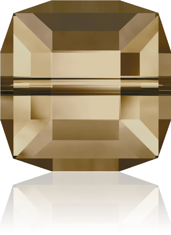 5601 Cube - 4mm Swarovski Crystal - CRYSTAL GOLDEN SHADOW