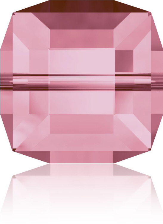 5601 Cube - 4mm Swarovski Crystal - LIGHT ROSE