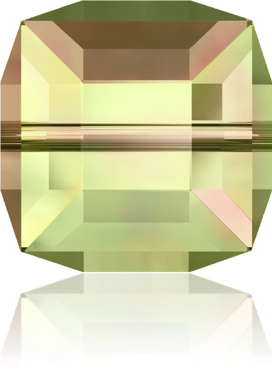 5601 Cube - 6mm Swarovski Crystal - CRYSTAL LUMINOUS GREEN