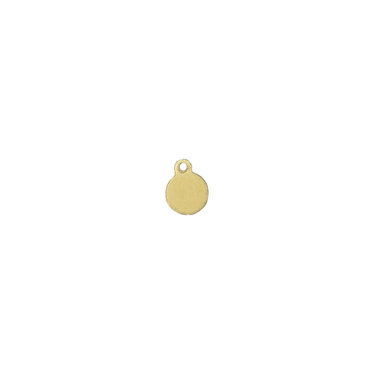 Charm Small Round Tag with RIng Gold Filled 7 x 6mm