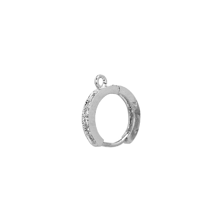 Hoops w/Cubic Zirconia (CZ) - Sterling Silver Rhodium Plated