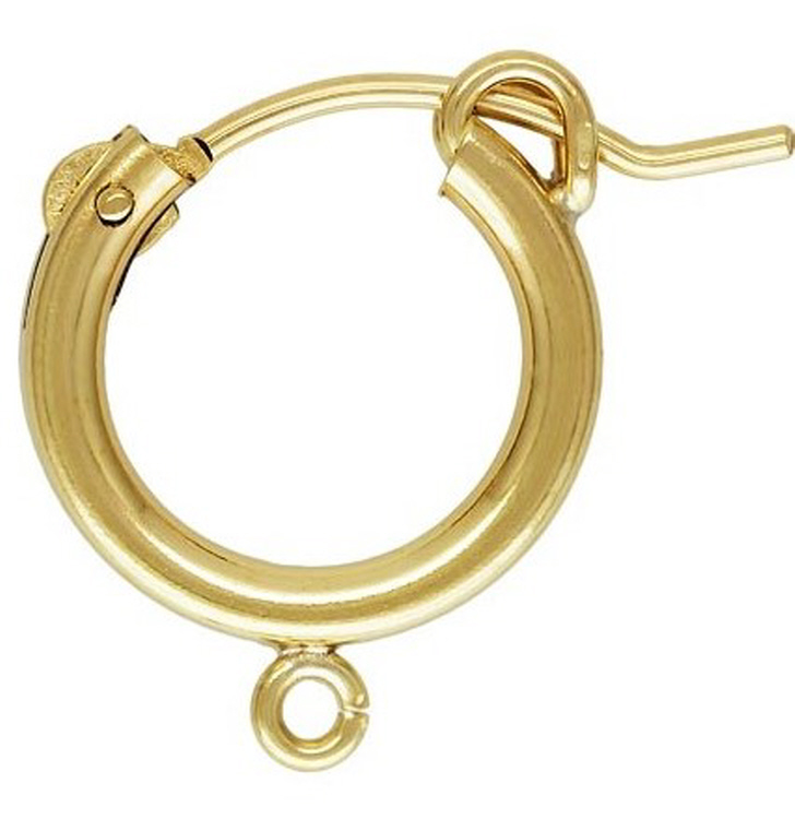 Hoop Earrings 2 x 12mm with ring - Gold Filled