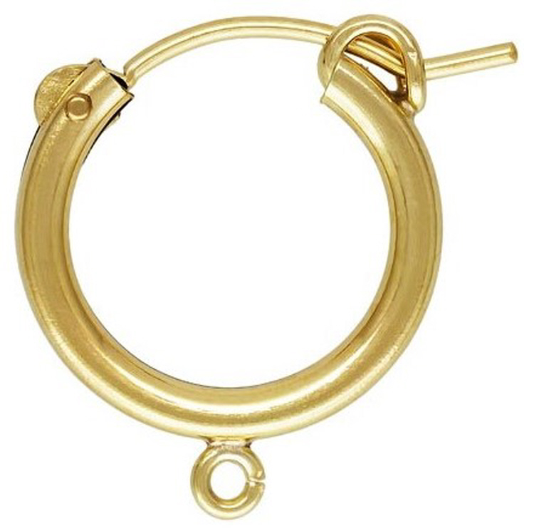 Hoop Earrings 2 x 15mm with ring - Gold Filled