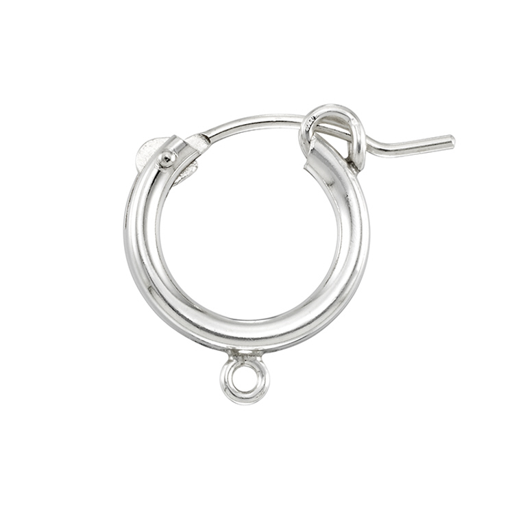 Hoop Earrings 2 x 15mm with ring - Sterling Silver