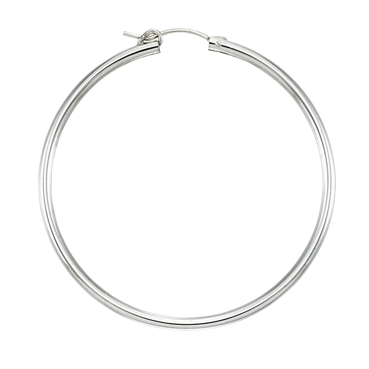 2 x 50mm Hoop Earrings -  Sterling Silver