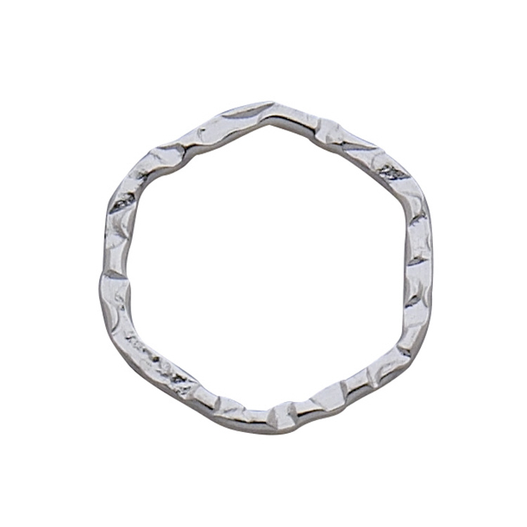 Hexagon Hammered Links 16mm  - Sterling Silver