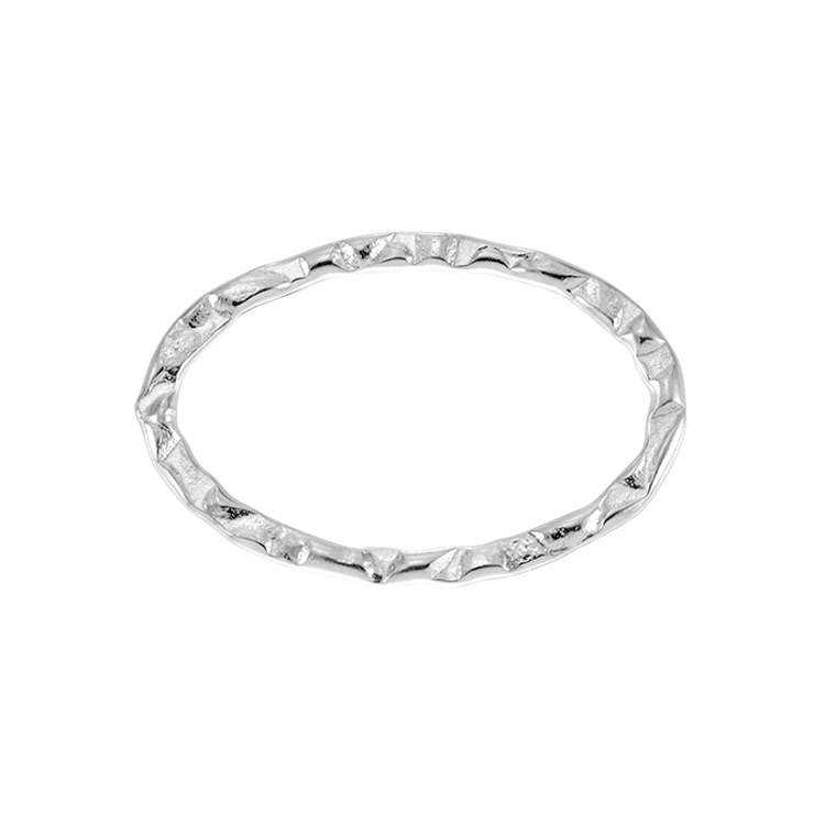 Oval Hammered Links 12.3 x 21mm - Sterling Silver
