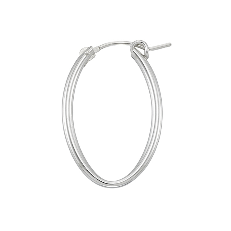 Oval Hoop Earrings 2 x 30mm - Sterling Silver
